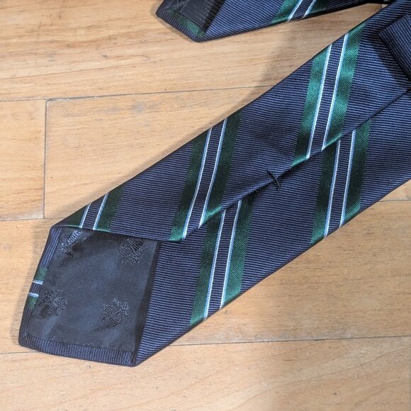 Brooks Brothers Rep Tie In Navy-Green Stripe - Picture 6 of 6